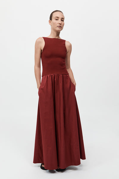 st agni cut out midi dress Bateau Cut Out Dress - Berry