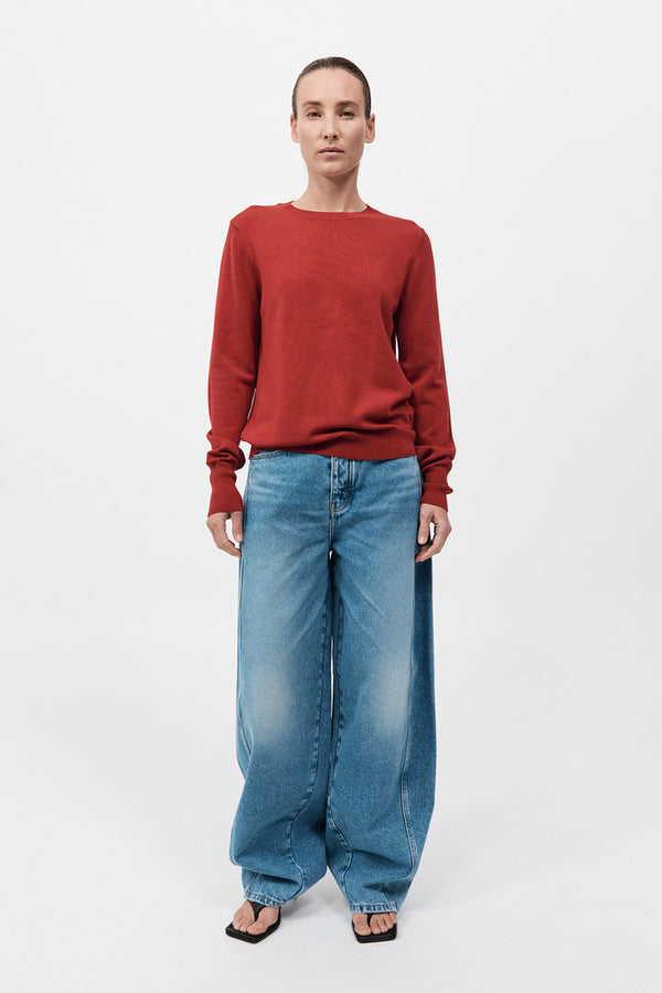 Classic Crew Neck Sweater - Rosso