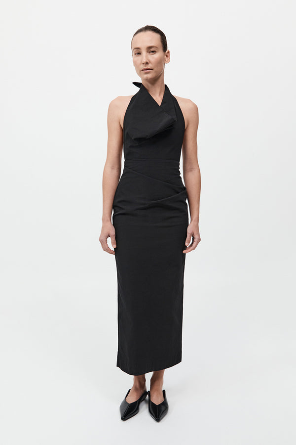 Structural Tie Dress - Black
