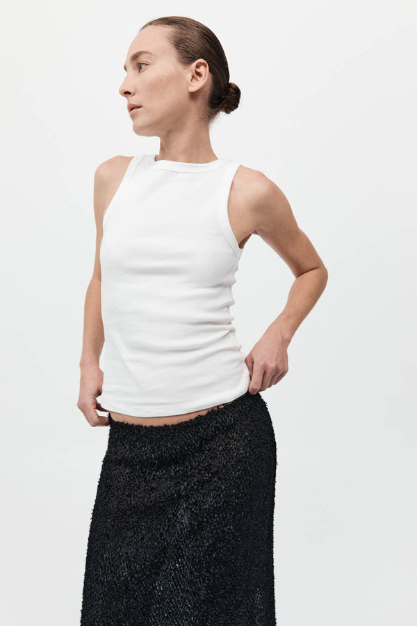 Organic Cotton Bateau Tank - White