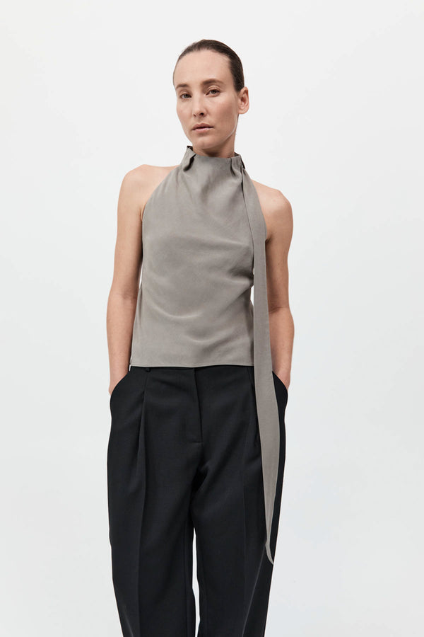 Bias Scarf Top - Slate