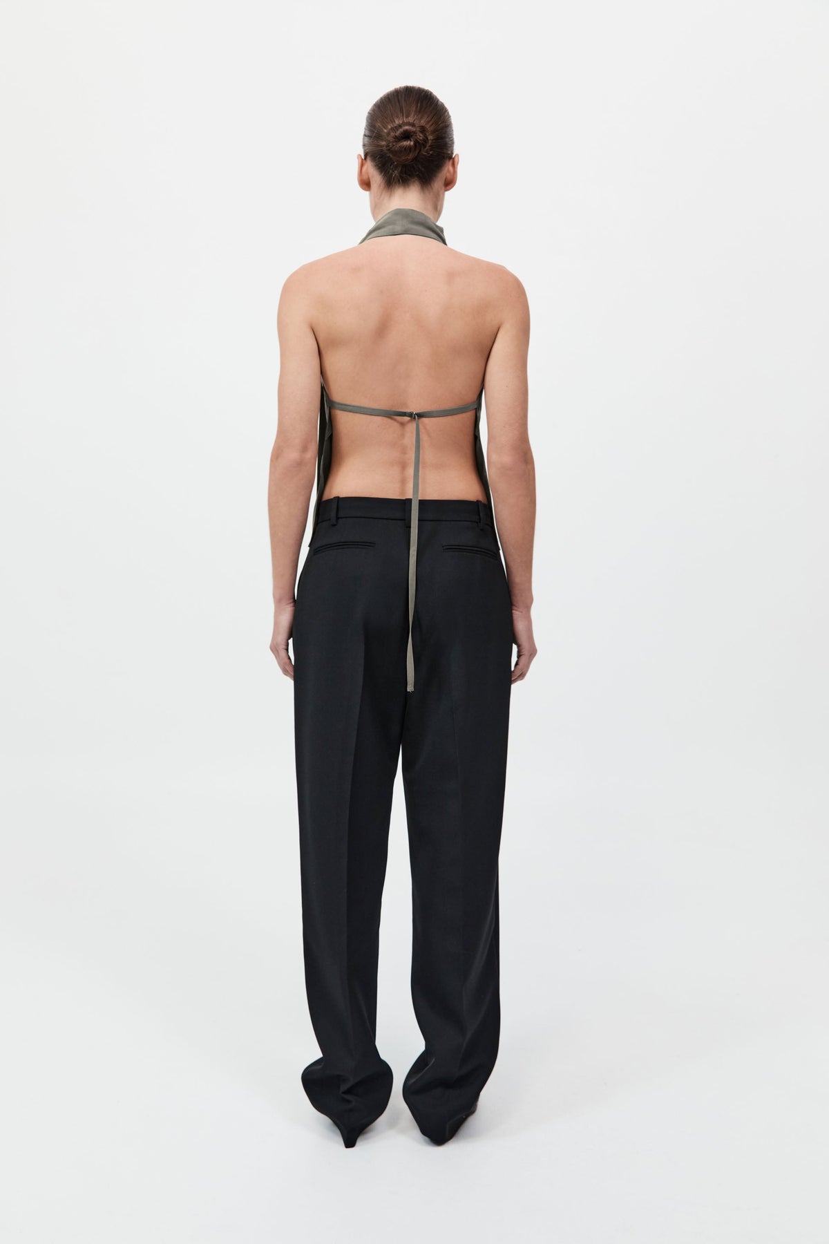 Silk Scarf Top - Smokey Olive