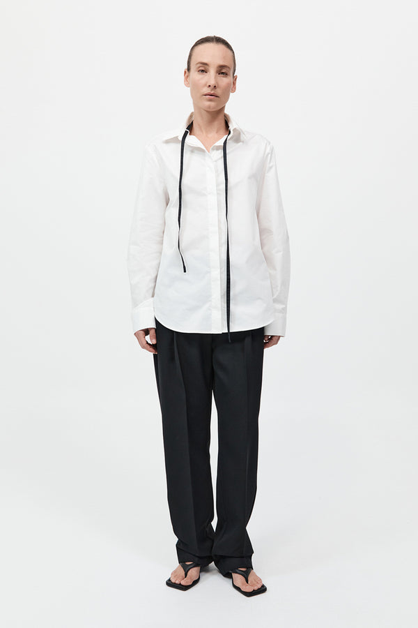 Detachable Tie Shirt - White