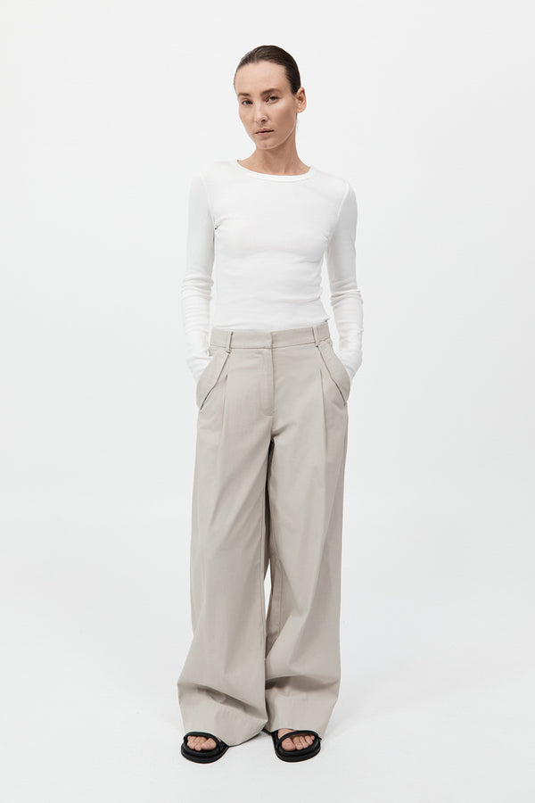 Utility Pleat Pants - Creme