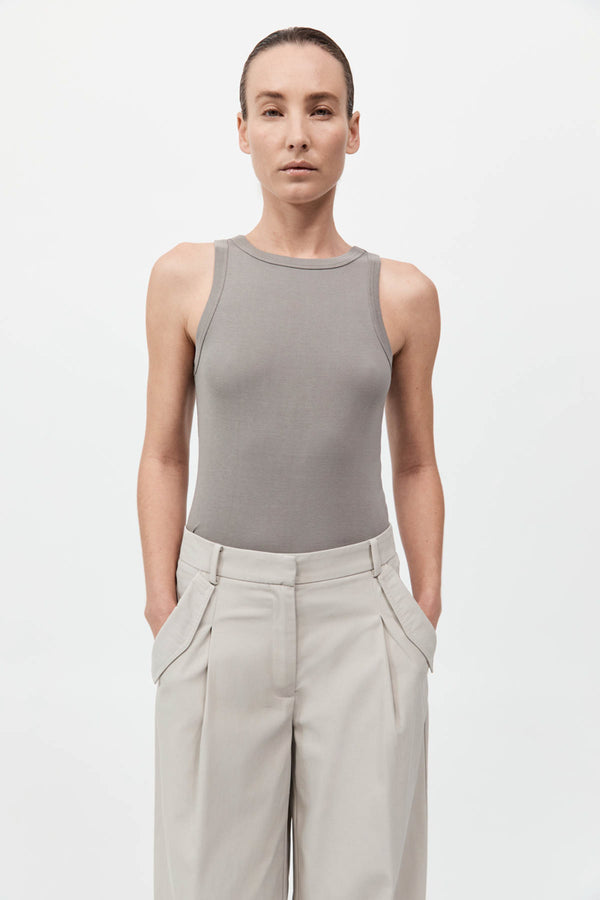 Organic Cotton Bateau Tank - Slate