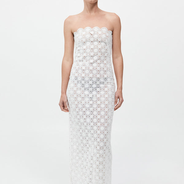 Doily Column Dress - White