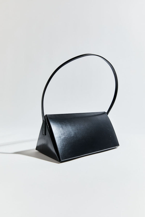 Triangle Origami Shoulder Bag - Black