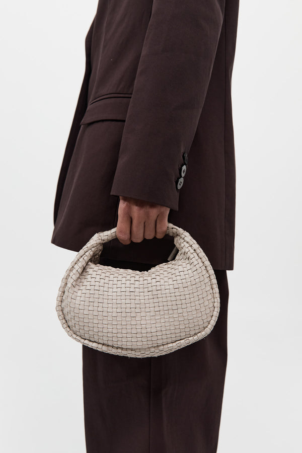 Lattice Weave Mini Bon Bon Bag - Creme