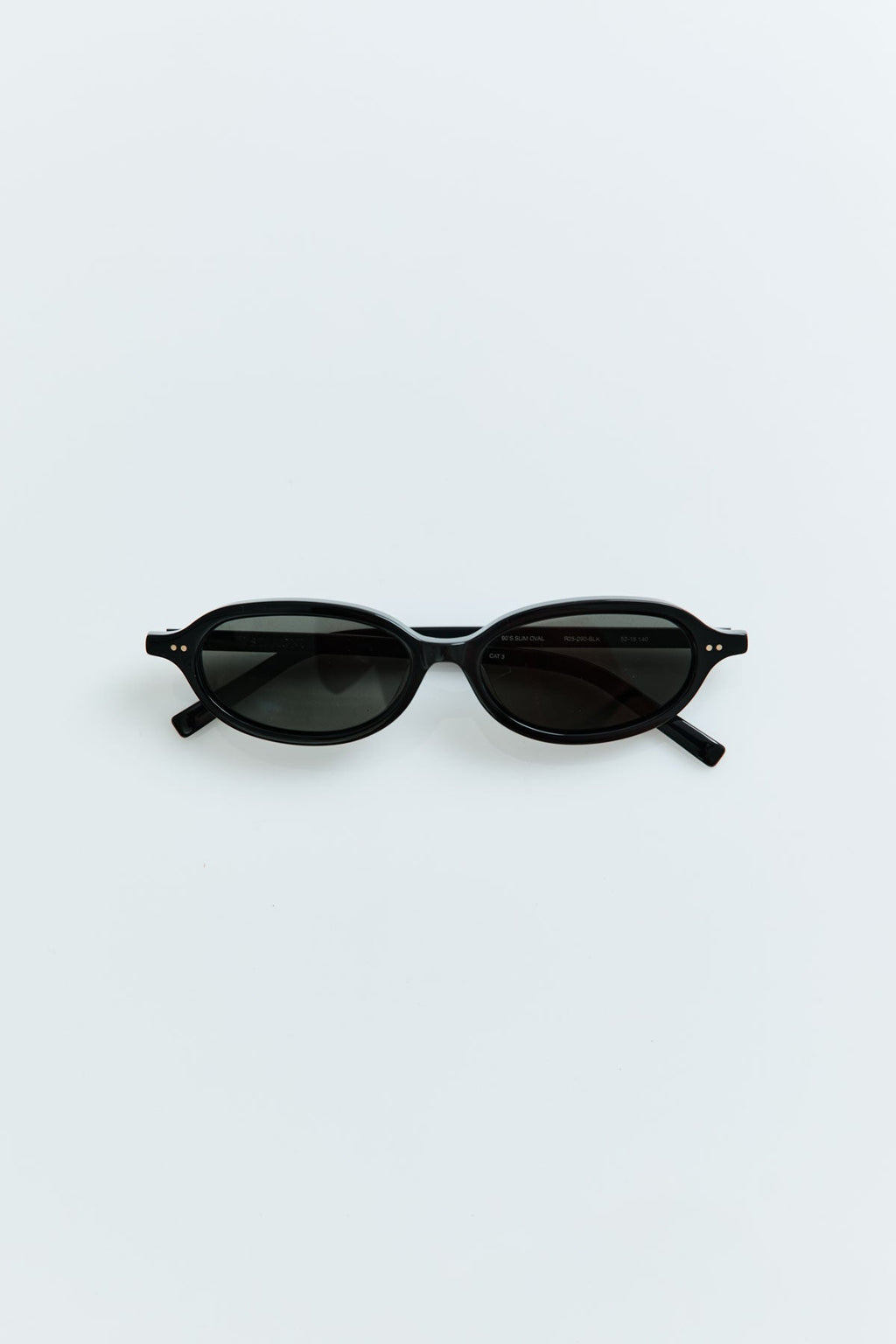 St. Agni | 90s Slim Oval Sunglasses - Black
