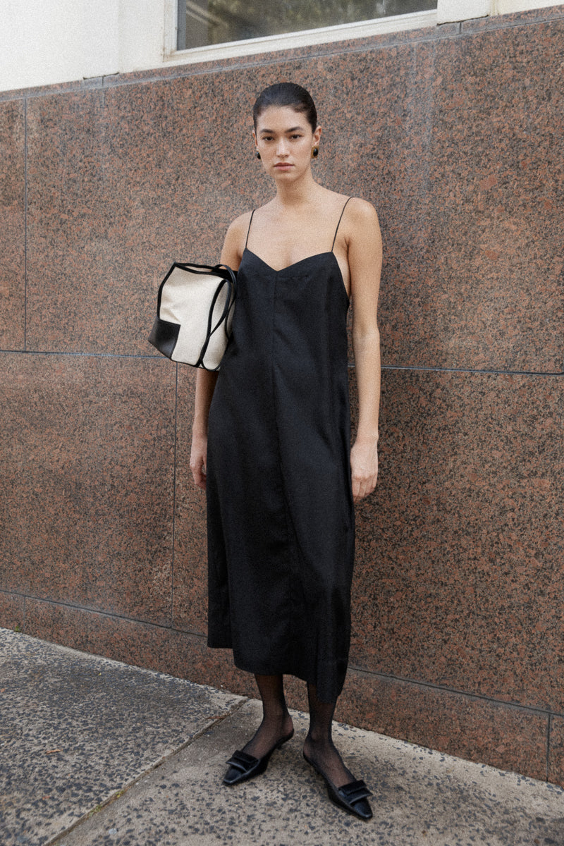 st agni silk dress St. Agni Silk Twill Relaxed Slip Dress