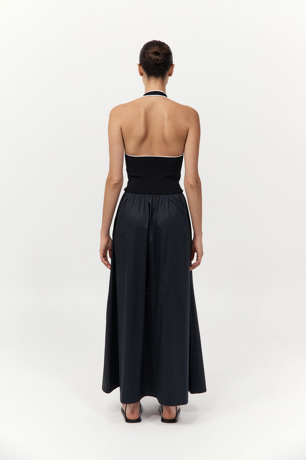 Halter Gathered Dress - Black