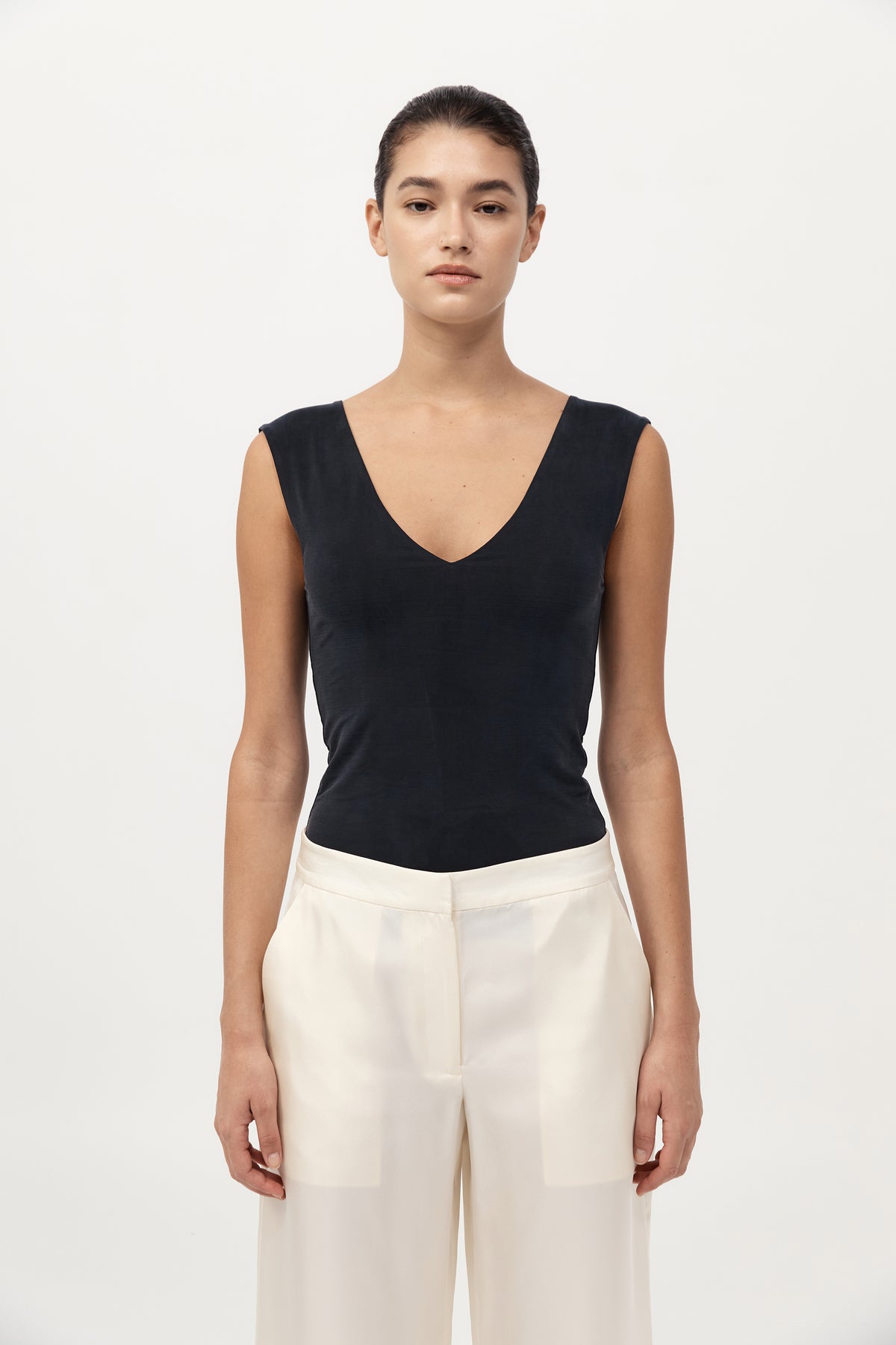 90s Cupro Top - Black