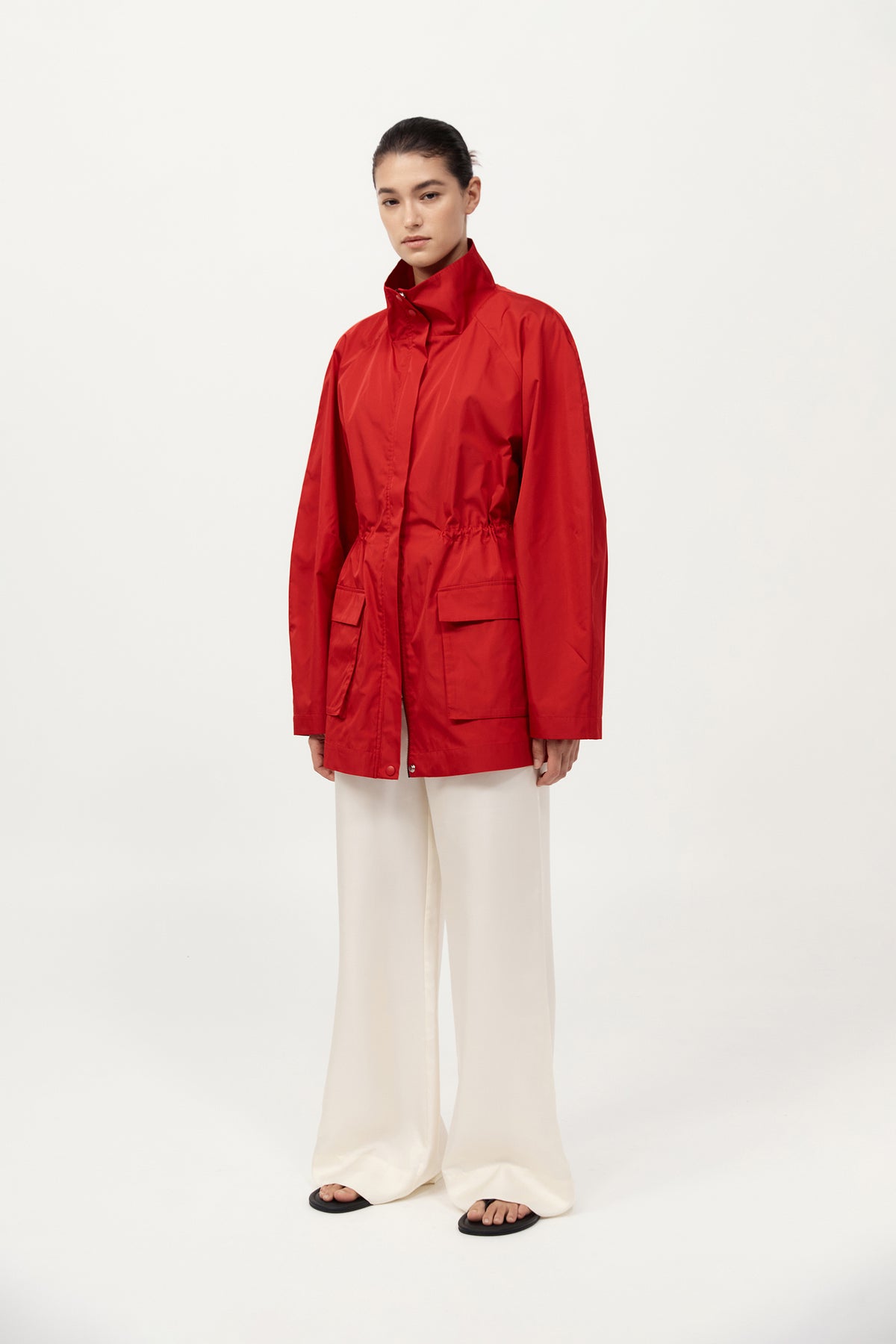 Paper Taffeta Parka - Red