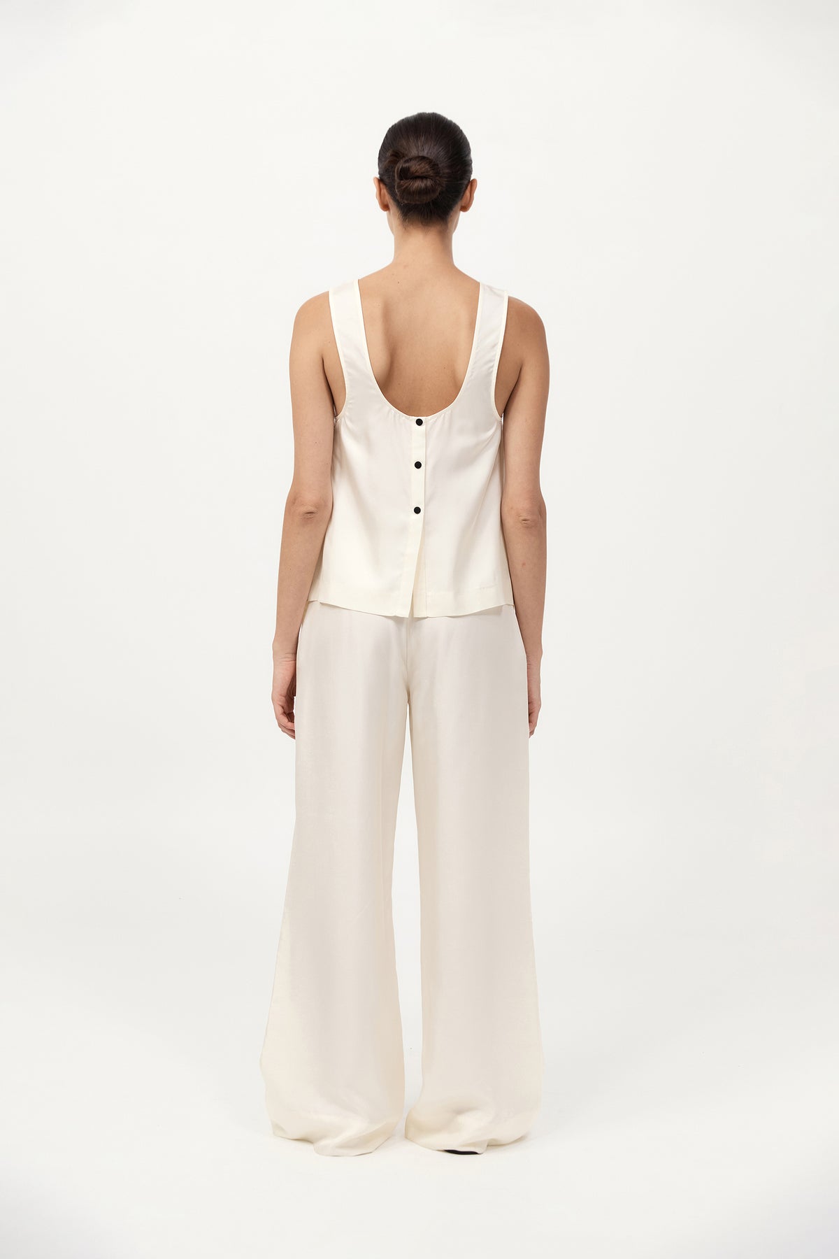 Silk Twill Pants - Milk