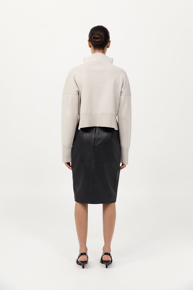 Milano Knit Zip Jumper - Silver