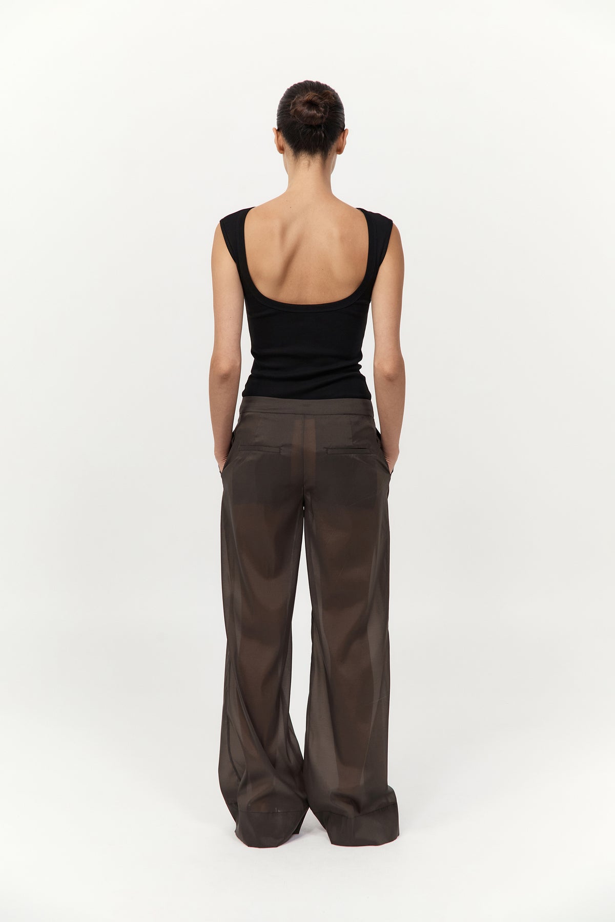Tailored Transparent Pants - Black Olive