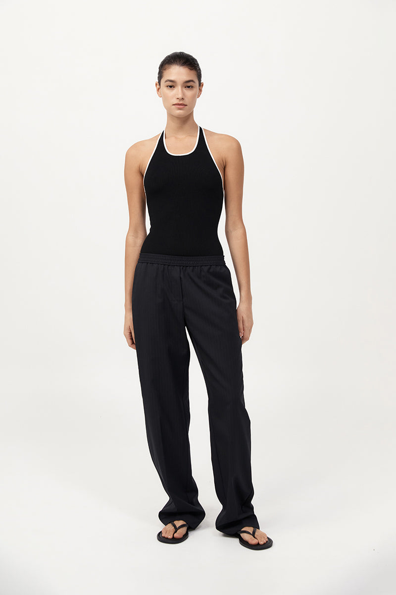 Fine Line Halter Top - Black