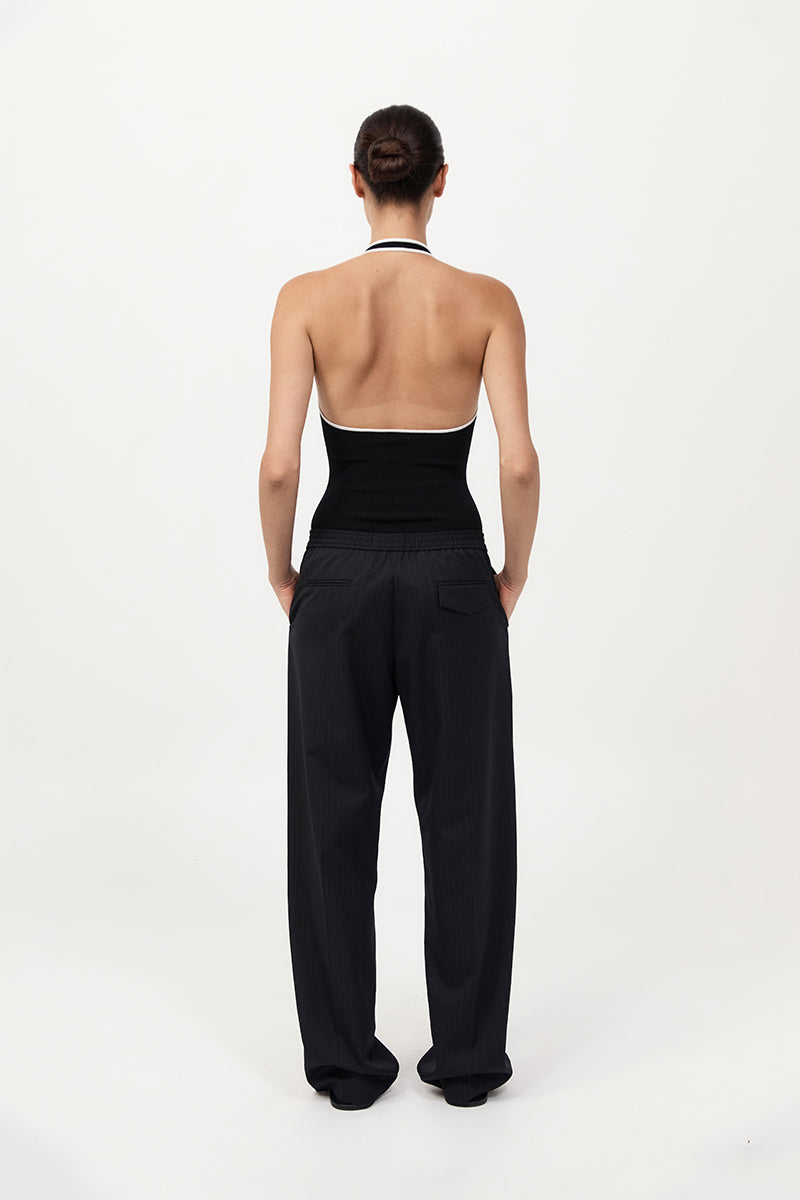 Fine Line Halter Top - Black