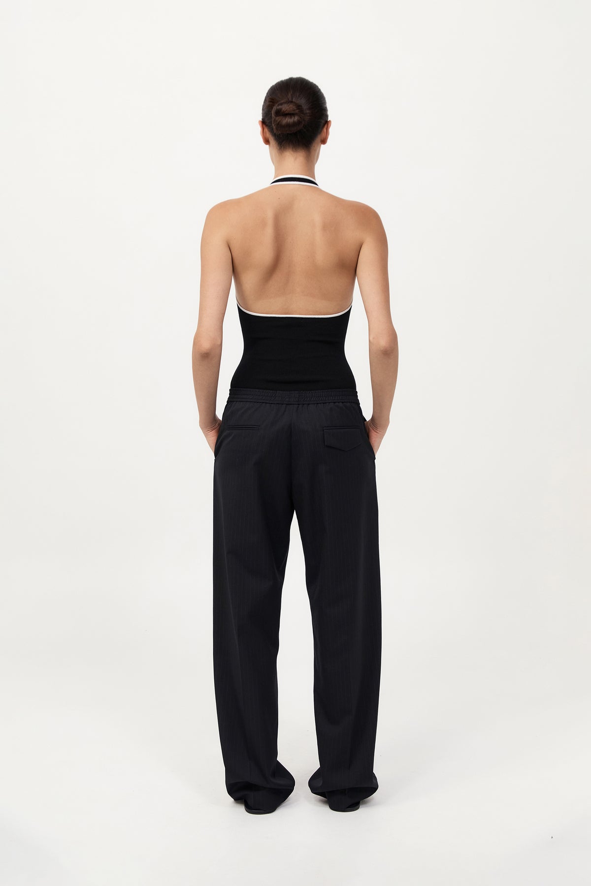 Fine Line Halter Top - Black
