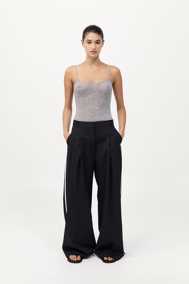 Side Stripe Homme Pant - Black Pinstripe