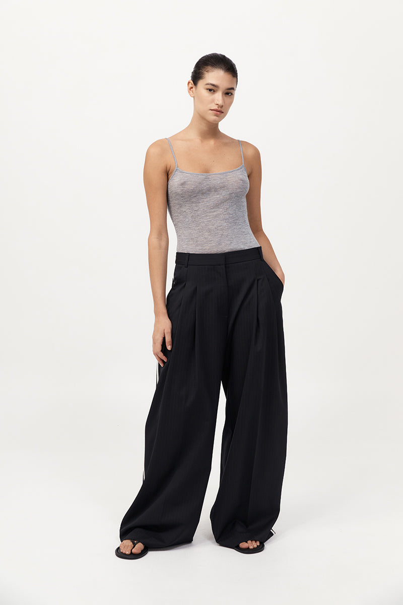 Side Stripe Homme Pant - Black Pinstripe