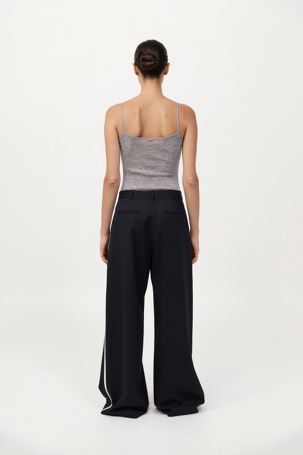 Side Stripe Homme Pant - Black Pinstripe