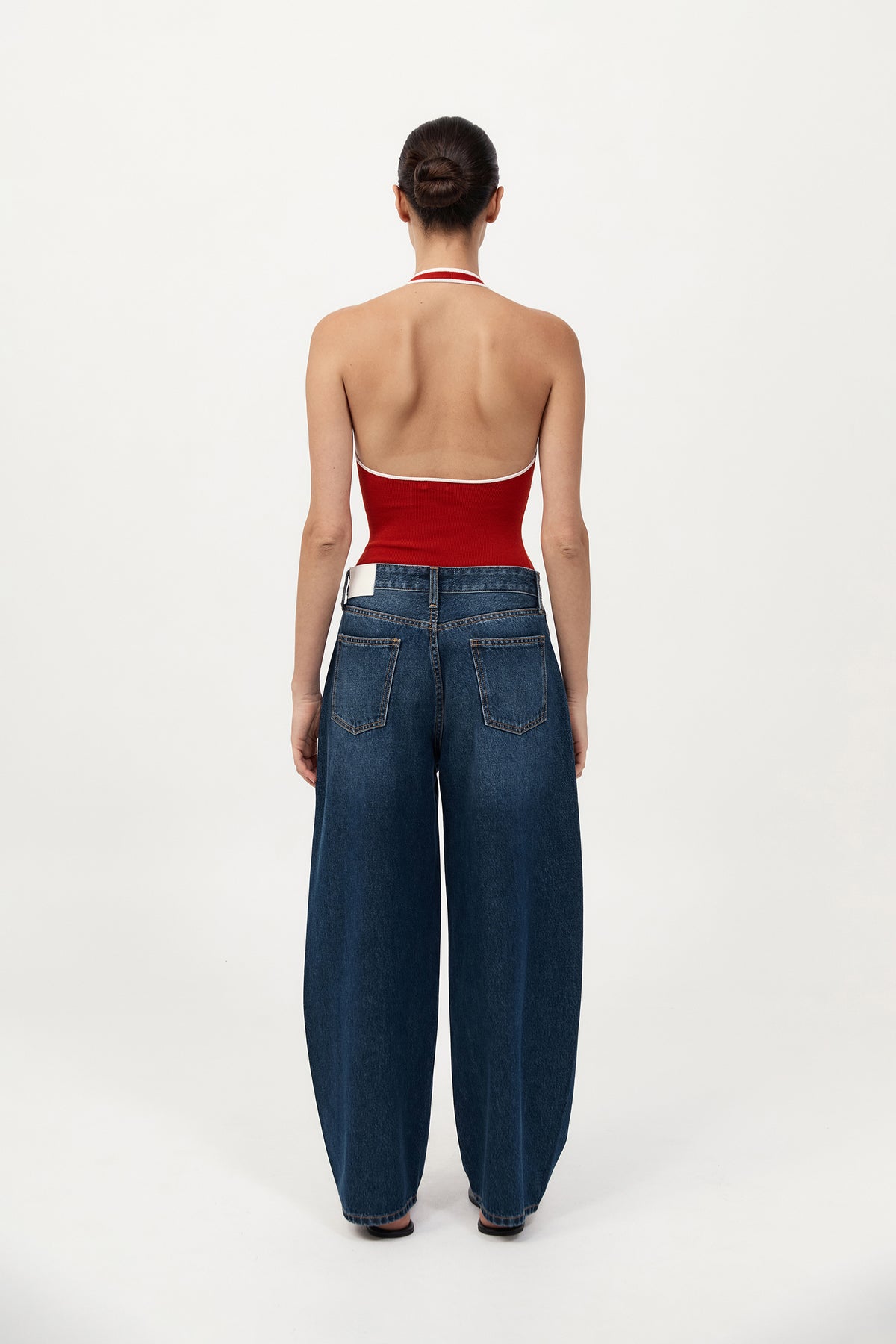 Fine Line Halter Top - Red