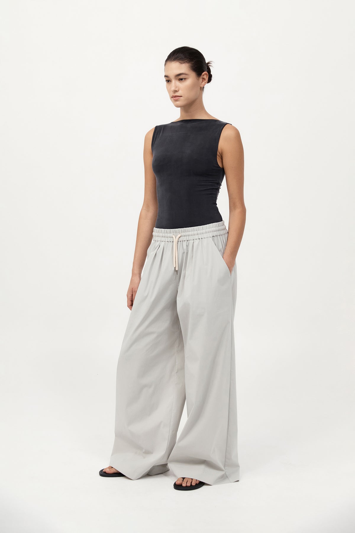 Everyday Drawstring Pants - Silver