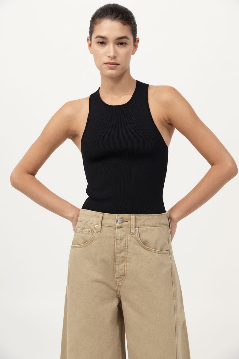 Sculpted Knit Top - Black