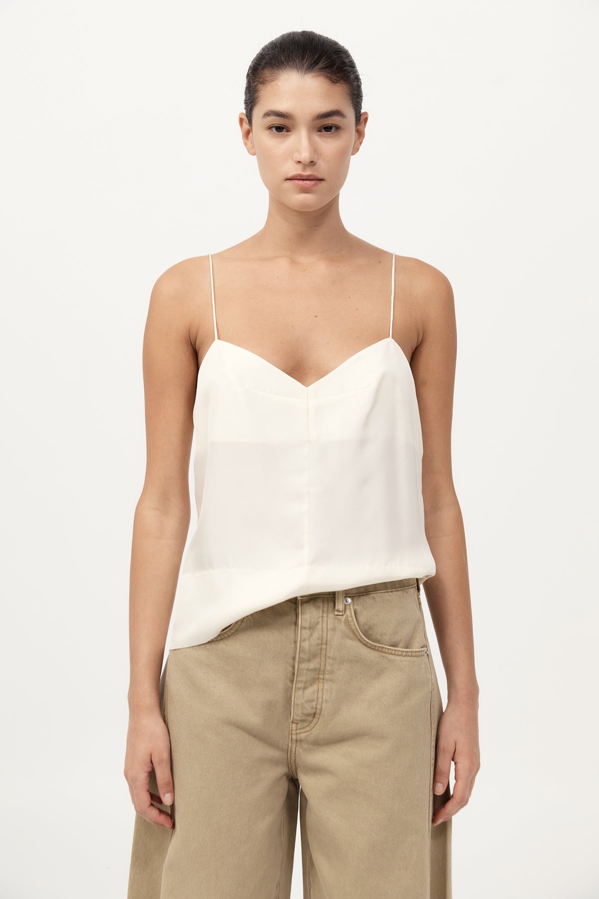 Silk Twill Cami - Milk