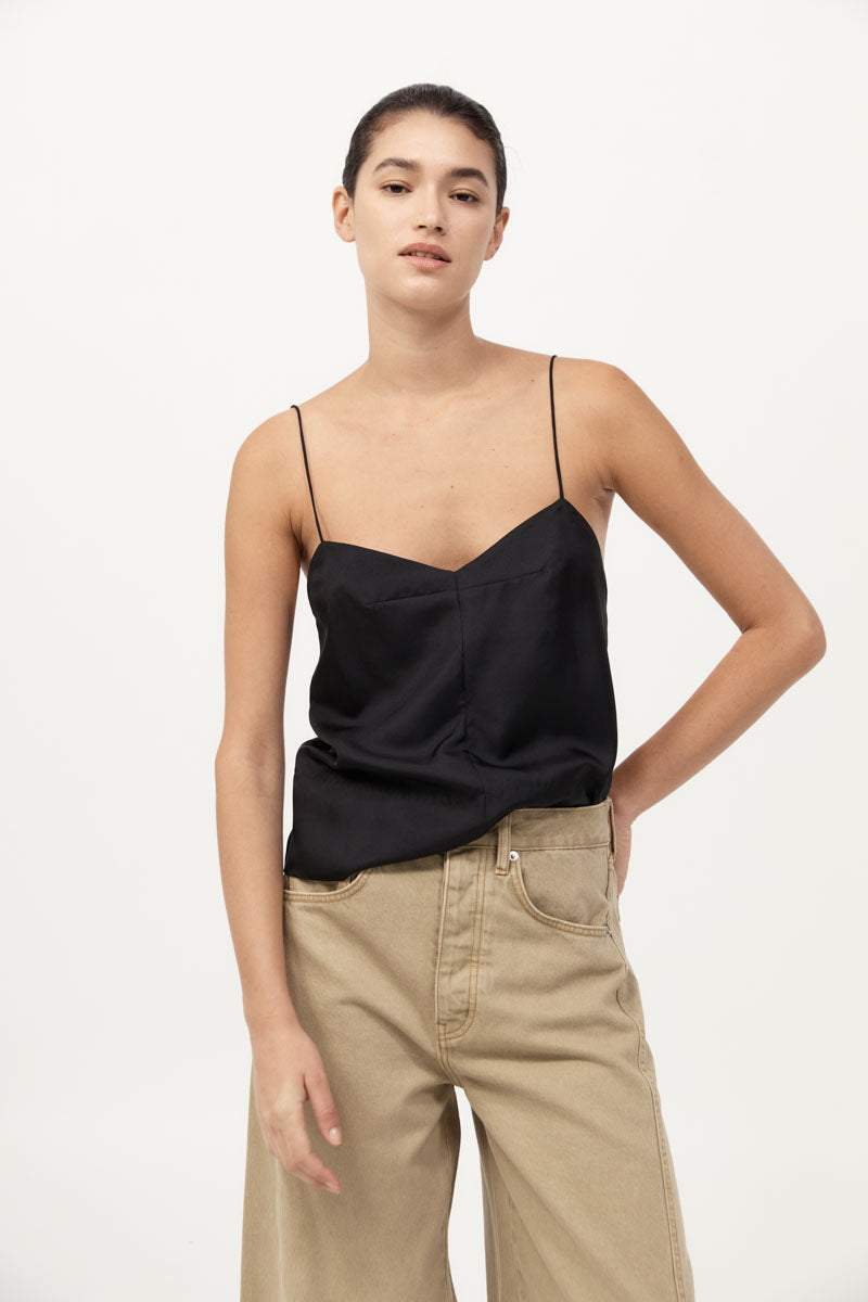 Silk Twill Cami - Black