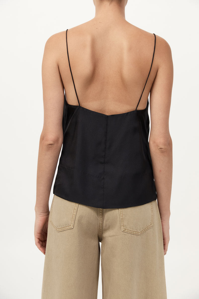 Silk Twill Cami - Black
