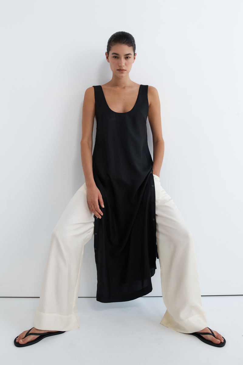 Silk Twill Pants - Milk