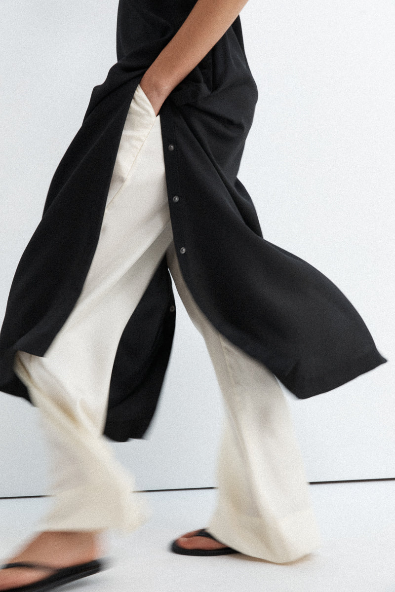 Silk Twill Pants - Milk