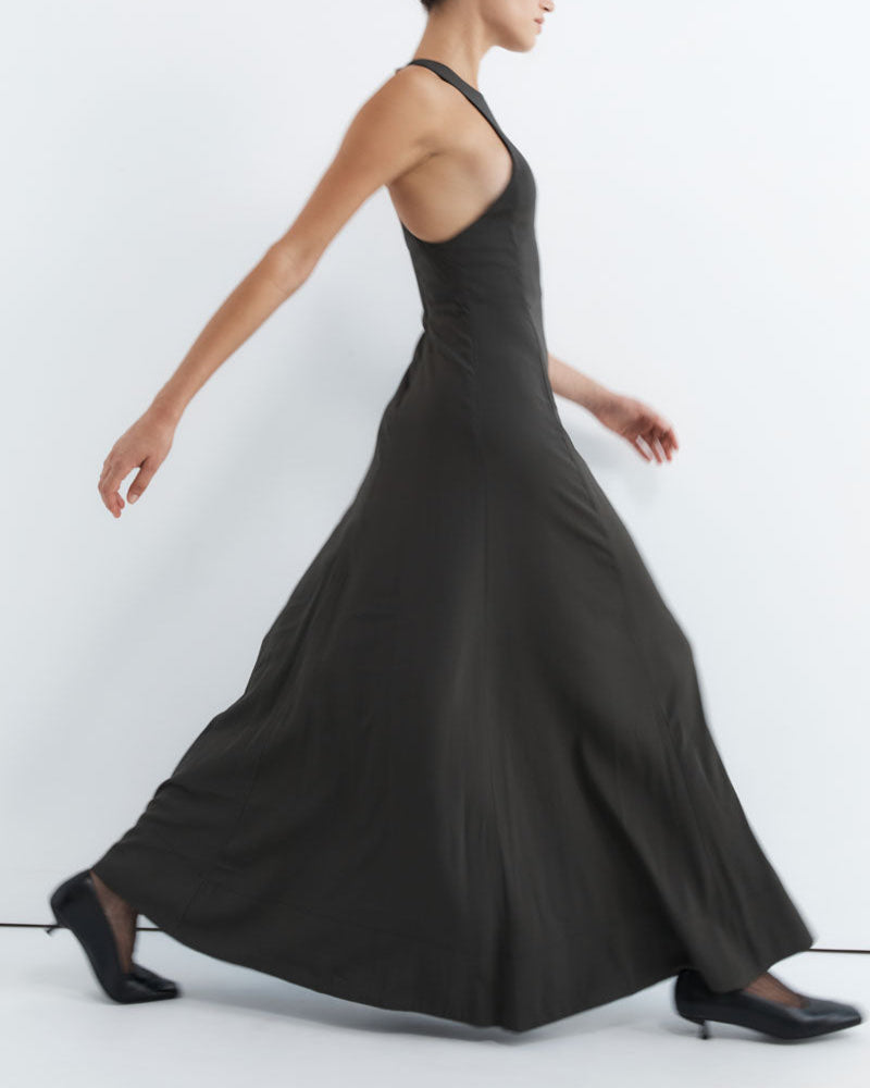 Cut Away Maxi Dress - Black Olive
