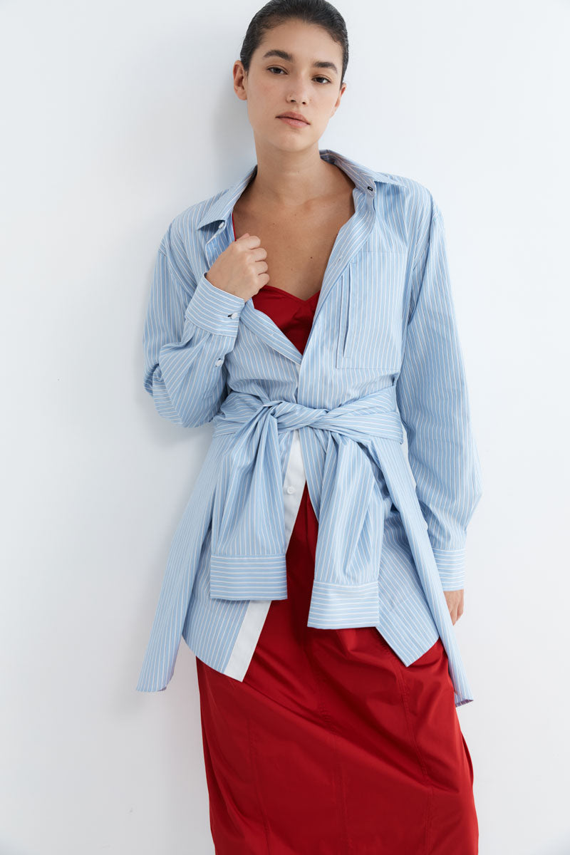 Paper Taffeta Cocoon Dress - Red