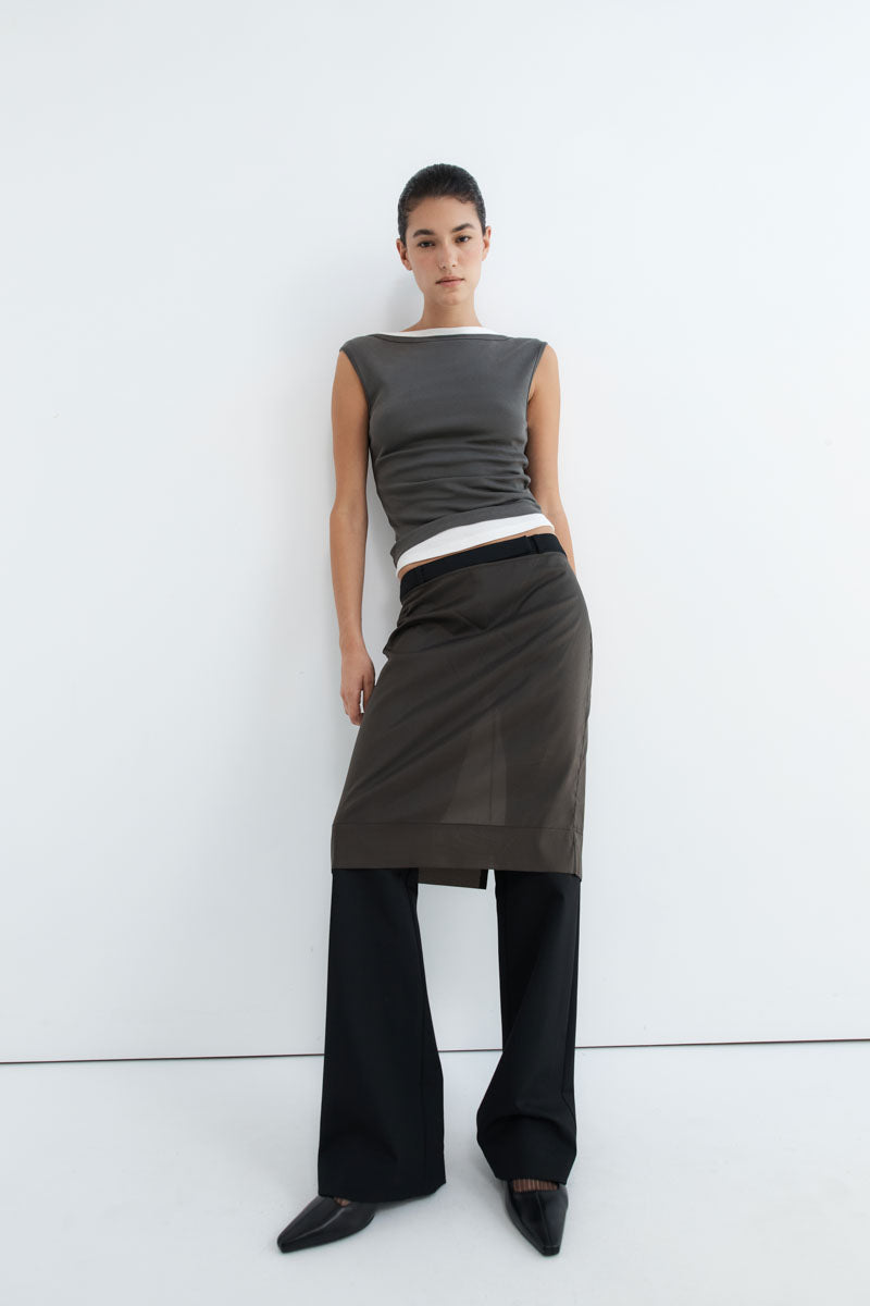 Transparent Skirt - Black Olive