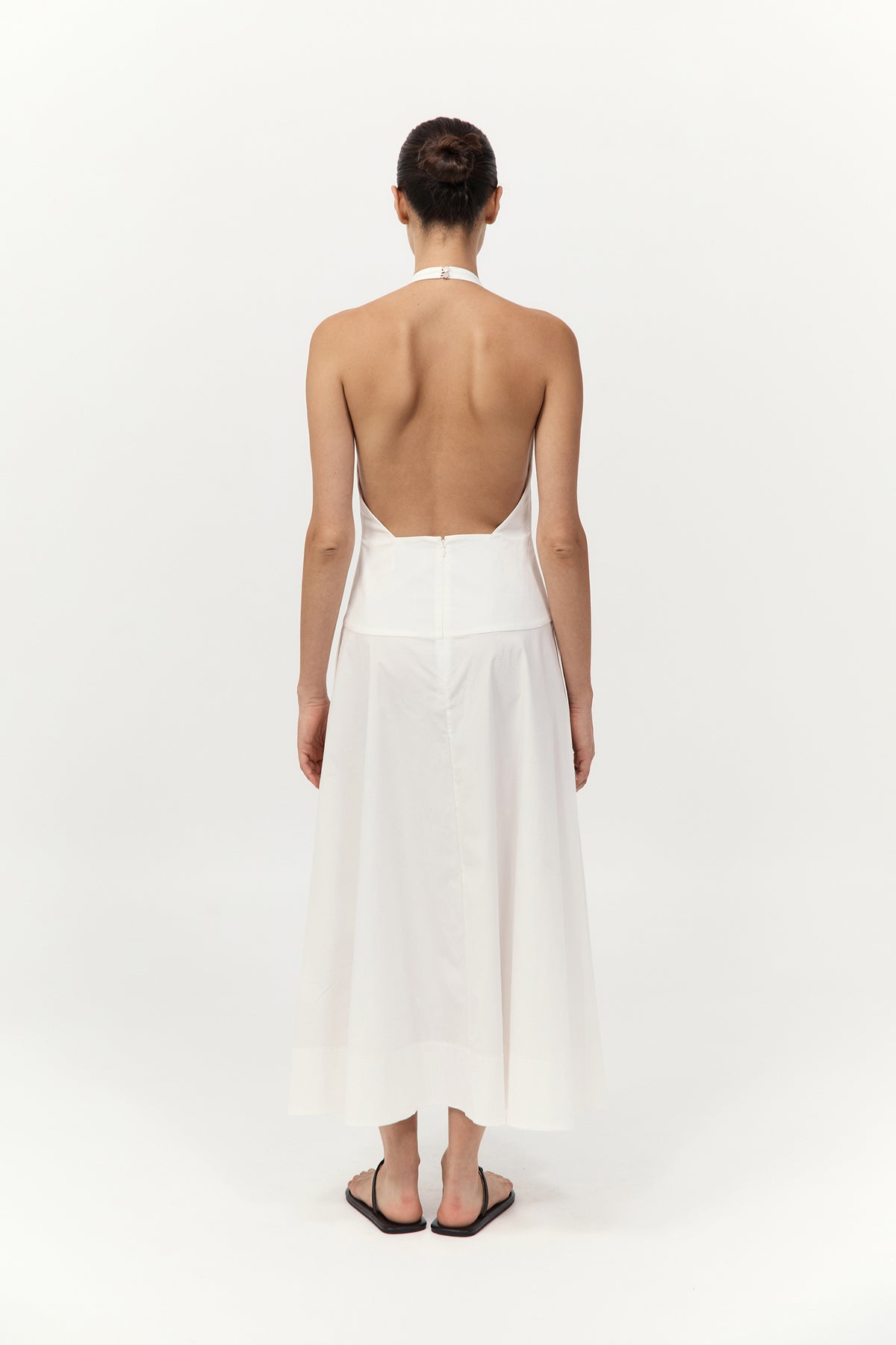 Halter Plunge Dress - White