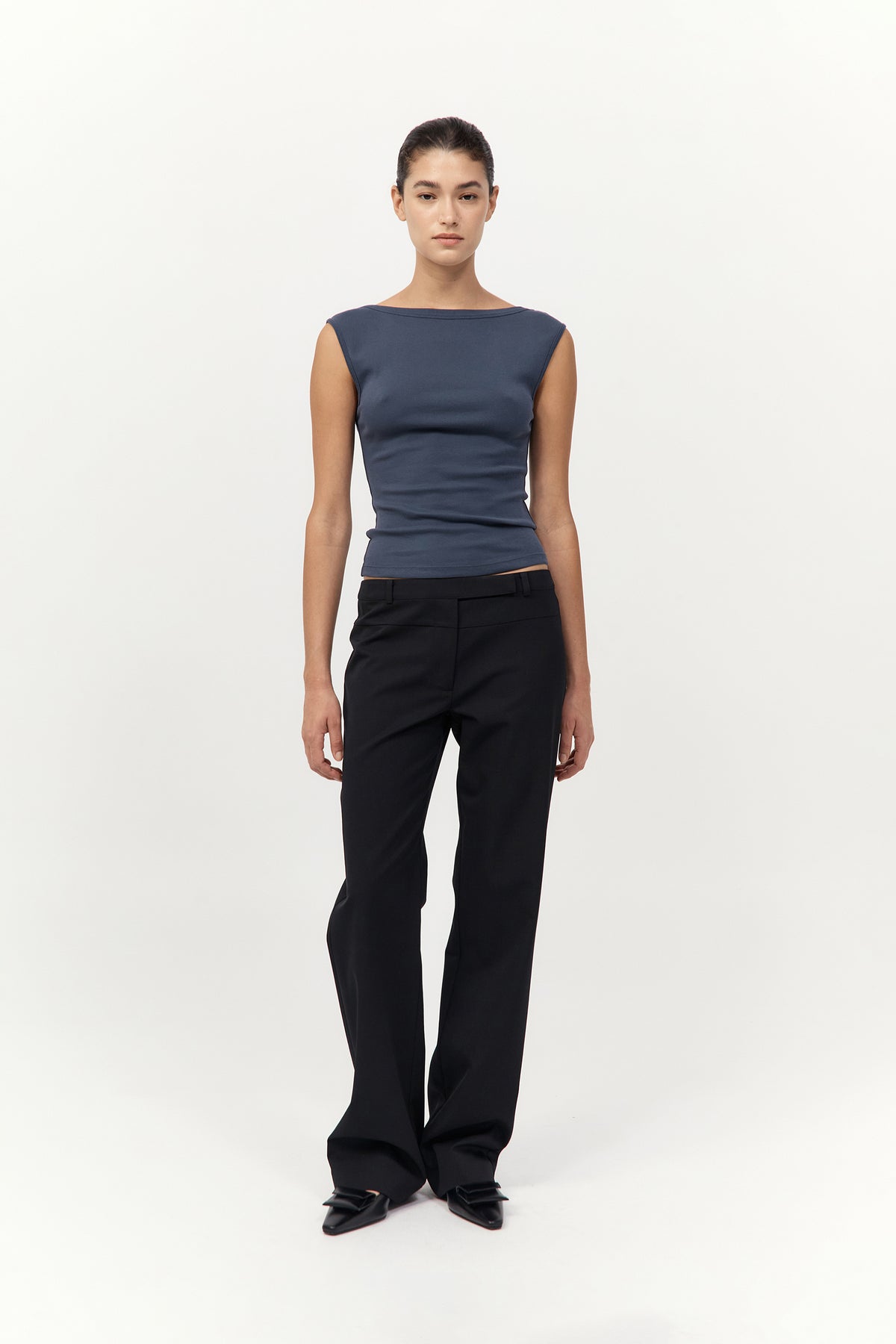 90s Splice Panelled Pants - Black / Black