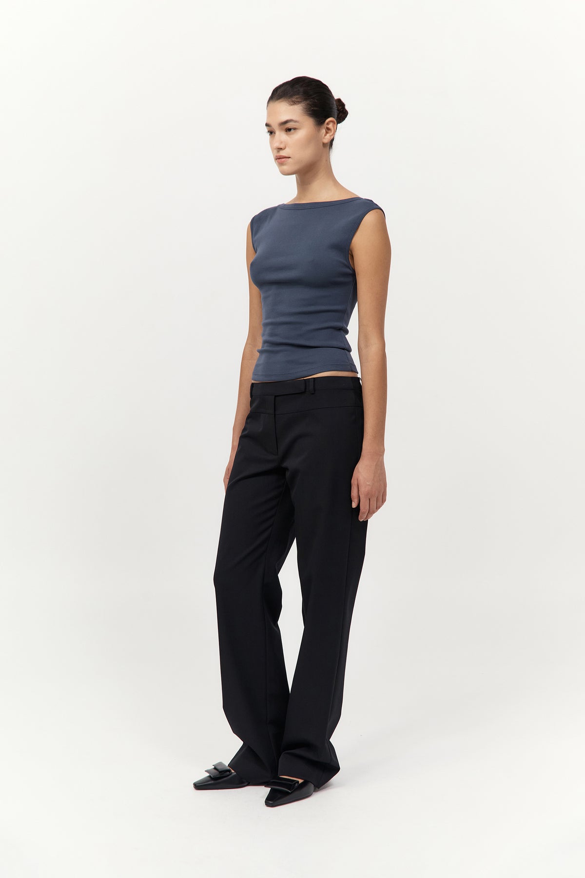 90s Splice Panelled Pants - Black / Black