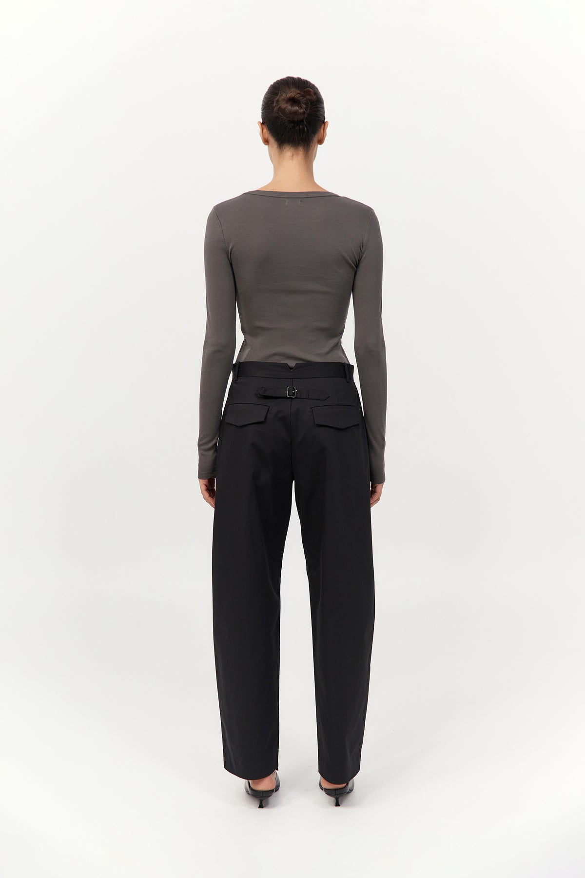 Organic Cotton Long Sleeve Top - Khaki