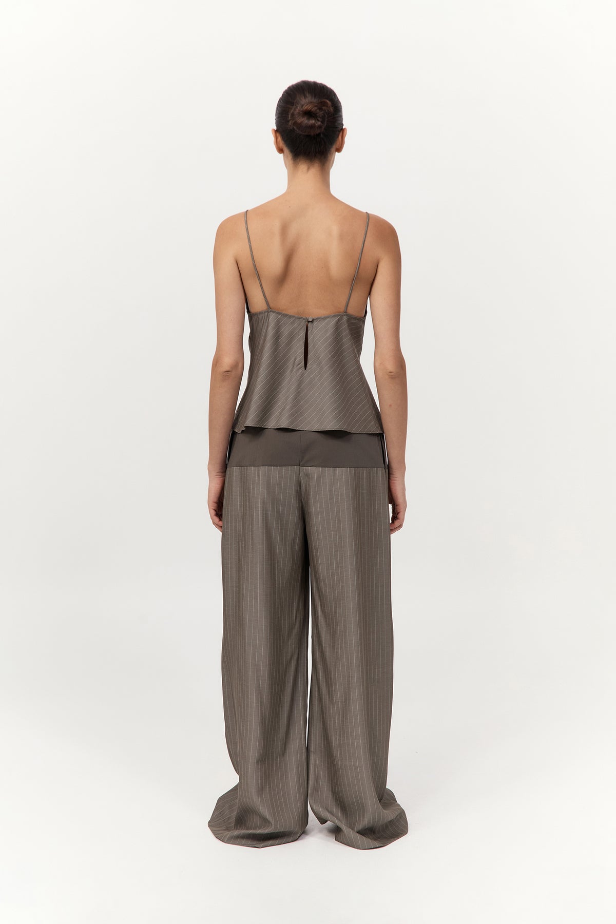 Bias Cami - Khaki Pinstripe