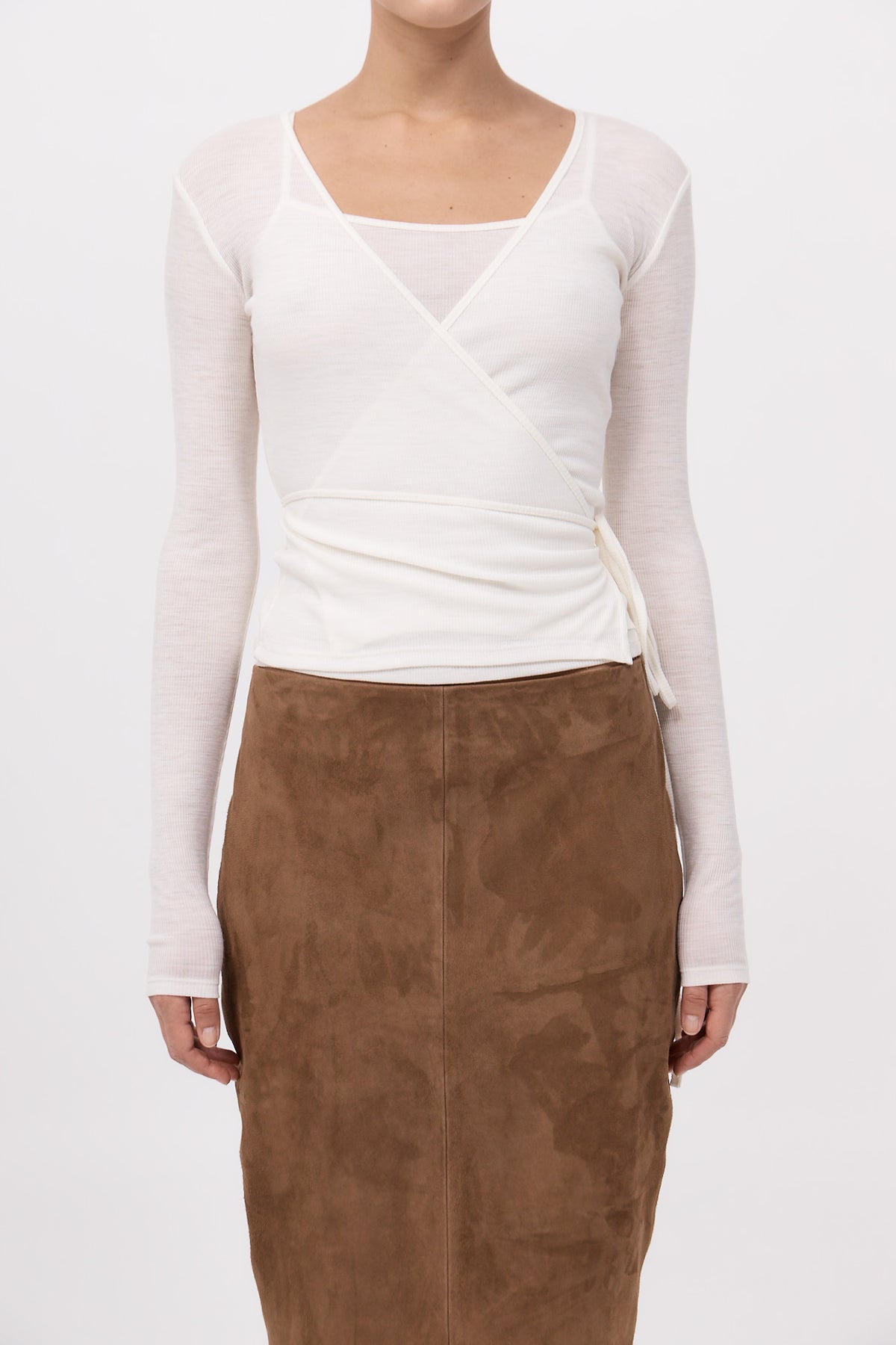 Baby Wool Wrap Top - Off White