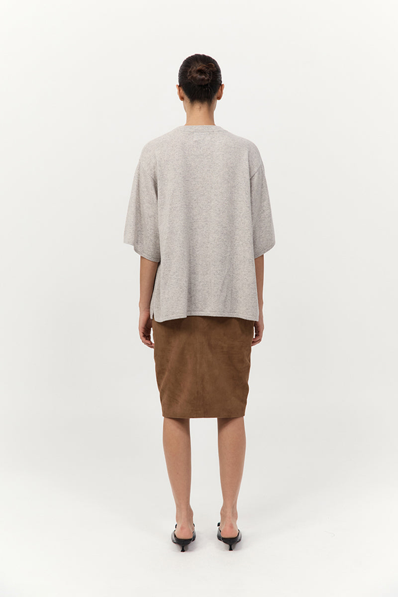 Cashmere Copain Tee - Grey Marle