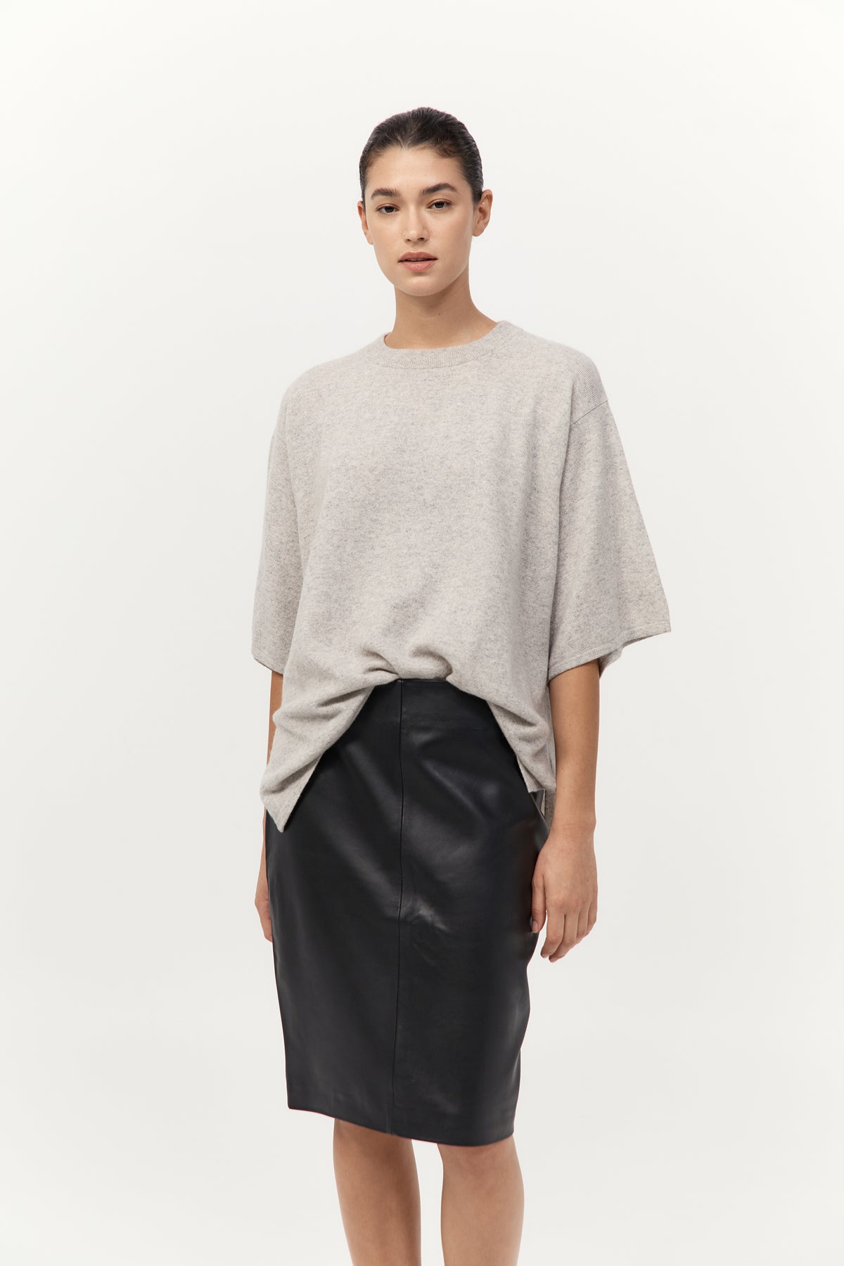Leather Pencil Skirt - Black