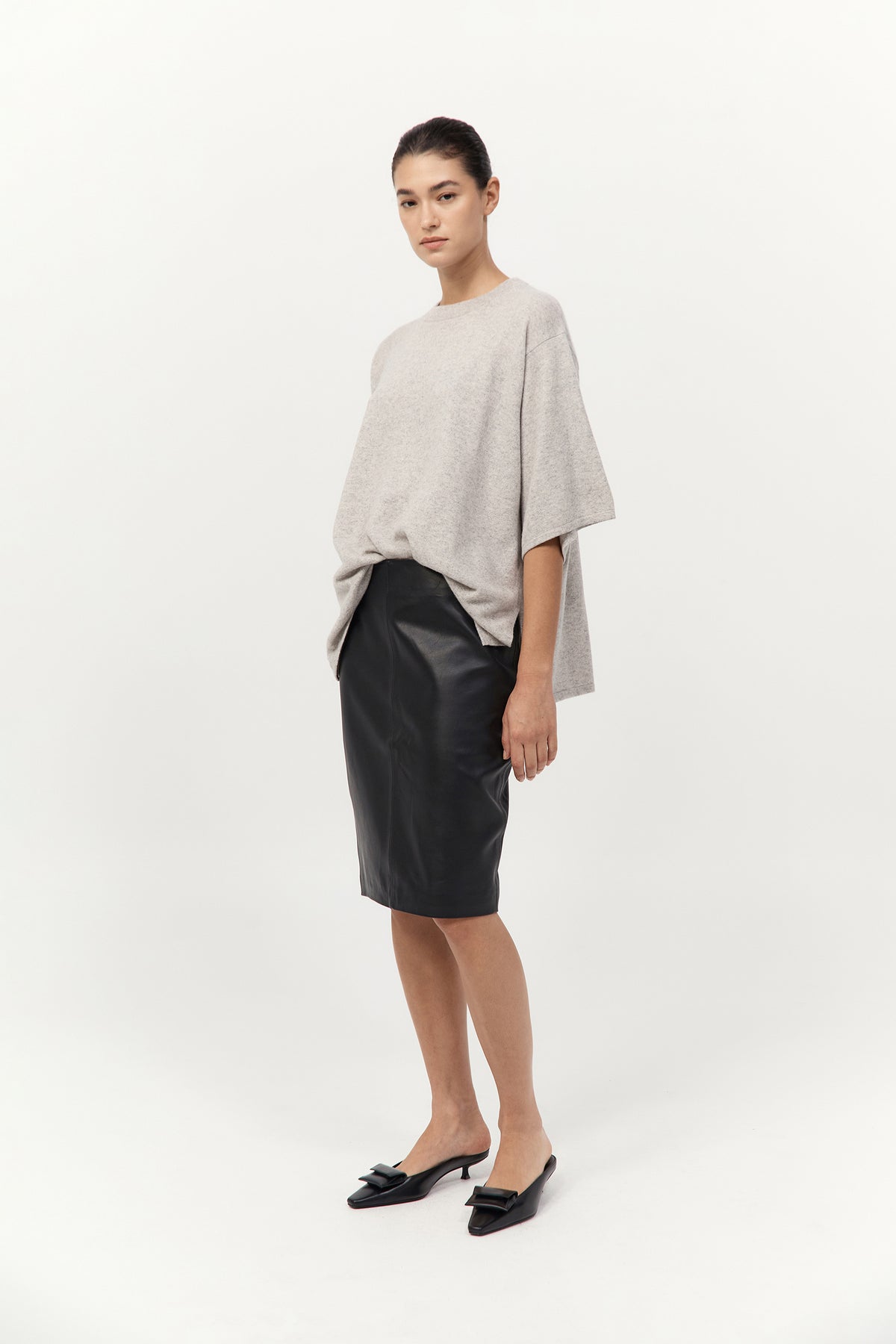 Leather Pencil Skirt - Black
