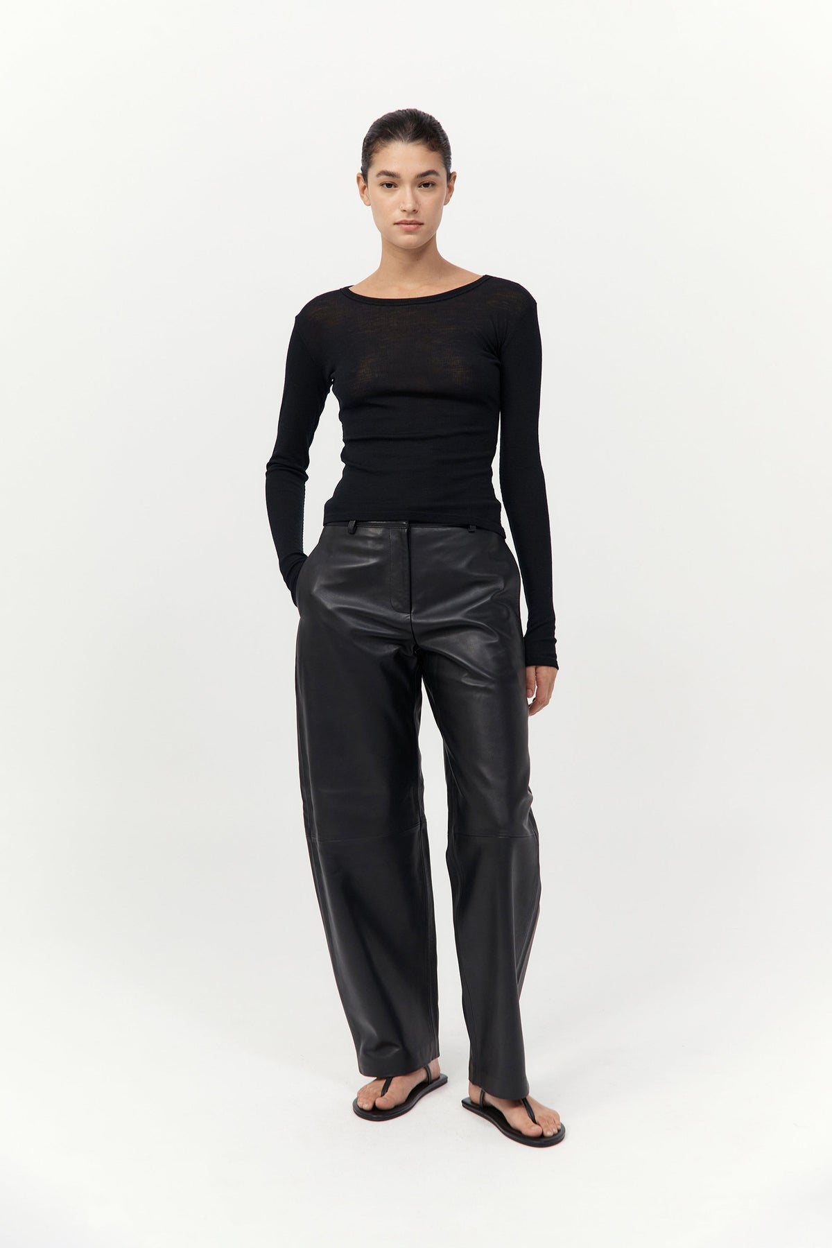 Baby Wool Long Sleeve Top - Black