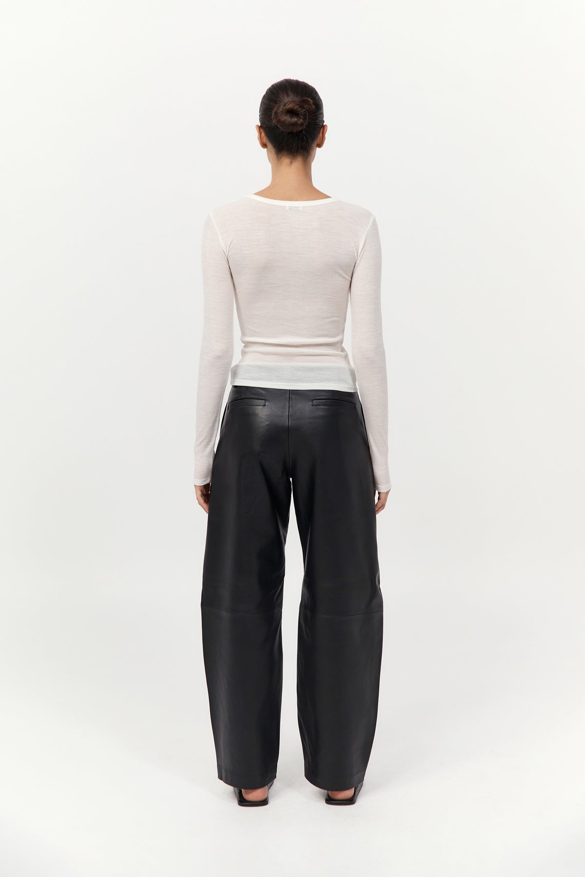 Leather Balloon Pants - Black