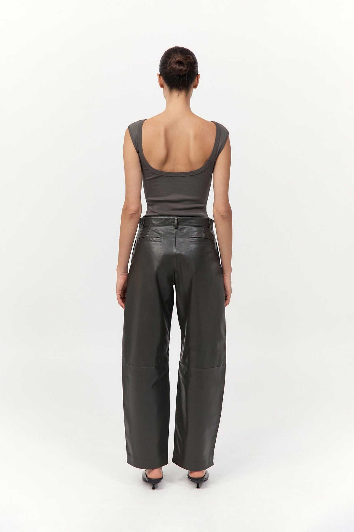 Leather Balloon Pants - Khaki