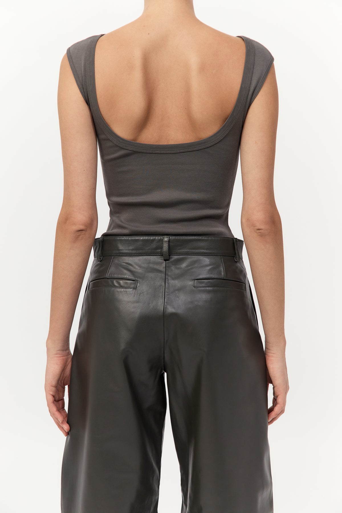 Leather Balloon Pants - Khaki
